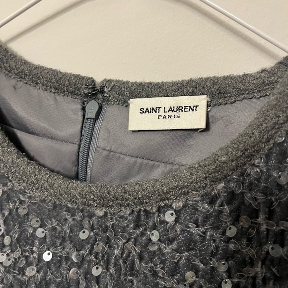 Saint Laurent 2021 Gray silver sparkly Sequin Top - Picture 3 of 6